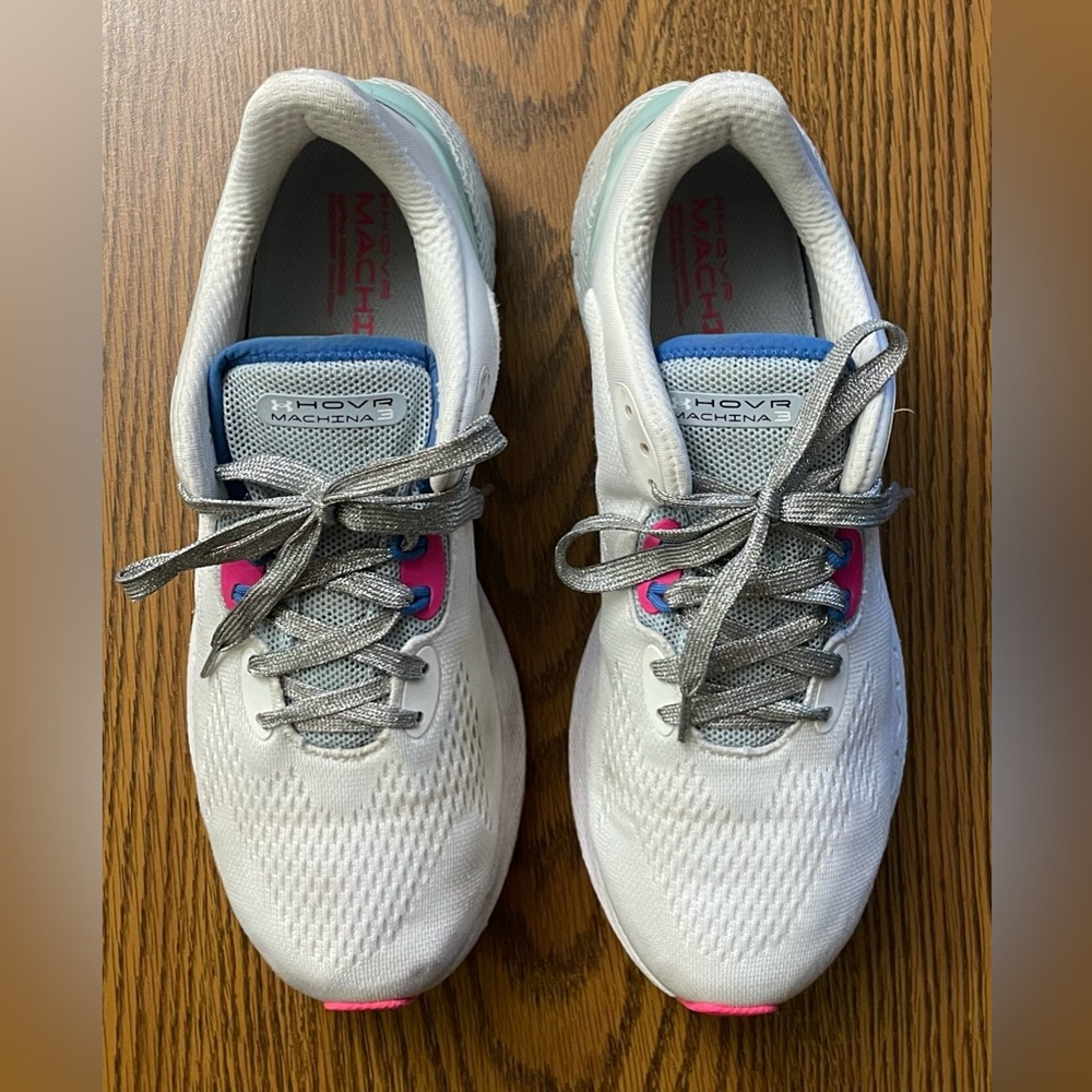 Under Armour White and Pink Athletic Sneakers - Picture 3 of 8